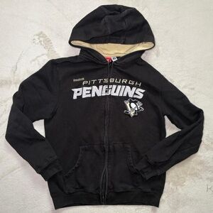 Reebok Black Kids Penguins Zip-Up Hoodie